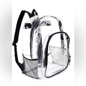 NEW Heavy Duty Clear Backpack SeeThrough Carrying Case Large Size Concert School